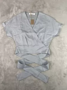 Top Saintcore Minimalist 100% lino avvolgente taglia XXS nuovo con etichetta - Foto 1 di 11