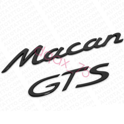Gloss Black Macan GTS Letters Rear Badge Emblem Nameplate Look Deck Lid