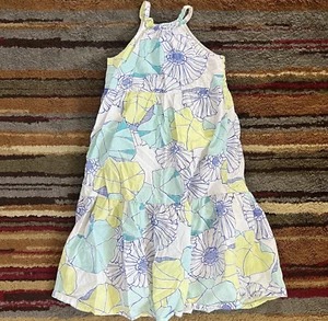 Gymboree Girls Dress Size 7 Sleeveless Colorful Floral Tiered Midi Summer - Picture 1 of 13