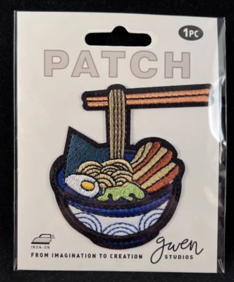 Gwen Studios - Patch - Bowl of Ramen - Embroidered - Iron On - 2.75" x 3"