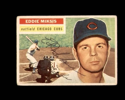 Eddie Miksis Signed Original 1956 Topps Chicago Cubs Autograph - Image 1 of 2