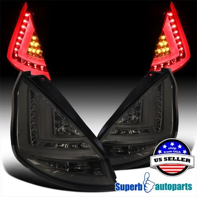 Fits 2014-2019 Ford Fiesta Hatchback Smoke Tail Lights LED Tube Lamps Pair L+R - Imagem 1 de 4