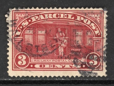 SCOTT Q3 1913 3 CENT RAILWAY POSTAL CLERK PARCEL POST ISSUE USED F-VF! - Image 1 of 2