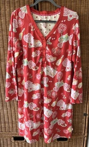 RAR Nick & Nora Schlafshirt Valentine rote Herzen Erdbeeren champagner - Bild 1 von 4