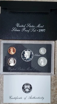 1997 US Mint Silver Proof Set w/Box ,COA  new perfect condition see pictures - Image 1 of 2
