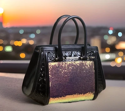 BOLSO BANDOLERA BRAHMIN SMALL ARDEN NEGRO MULTI LENTEJUELAS SHIMERDA Y CUERO NUEVO CON ETIQUETAS Foto 1 de 4