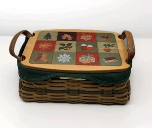 Longaberger 2002 4 piezas con tapa colección de Navidad edición Tradiciones cesta usada en excelente estado - Imagen 1 de 17