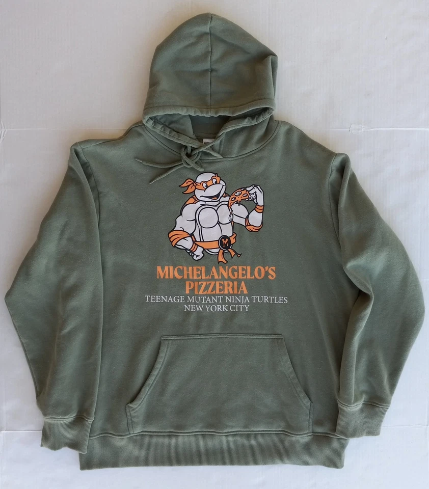 Sudadera con Capucha Pullover Verde Teenage Mutant Ninja Turtles "Michelangelo's Pizzeria" LG Foto 1 de 4