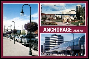 Vintage Downtown Anchorage Alaska Postcard Egan Convention Center & 4th Ave - Picture 1 of 2