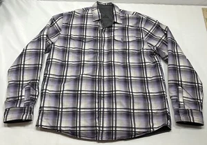 Prana Jacket XL Mens Plaid Snap Nylon Insulated Shacket Reversible - Read - Picture 1 of 9