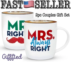 Juego de regalos para parejas tazas de café Mr Right and Mrs Always Right - ¡NUEVO EN CAJA! ¡RÁPIDO! - Imagen 1 de 9