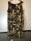 Karin Stevens Maxi Dress With Over Top Size 20W Brown Floral