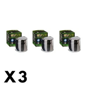 3 Pack Hiflo Chrome Oil Filter for Yamaha XVZ1300 Royal Star 1997-2001 - Picture 1 of 1