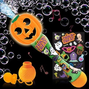 ArtCreativity Halloween Bubble Wand for Kids, 14" Light Up Pumpkin Pack of 1 - Picture 1 of 9