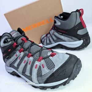 Merrell US 14 Men's Grey Black Red Waterproof Mesh Rugged - Alverstone 2 Mid NIB - Picture 1 of 19
