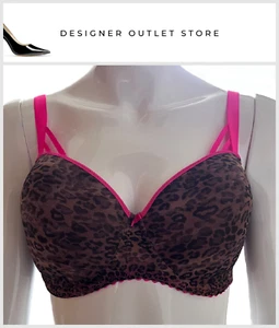 PrimaDonna Balcony Padded Bra UK 30G Twist Cafe Plume Underwired Moulded Cheetah - Picture 1 of 4