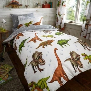 Dinosaur Single Polyester Cotton Duvet Cover and Pillow Case - Picture 1 of 2