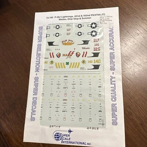 Superscale Decals 72780 1/72 Scale P-38J Lightning Madu, Glop Glop, Wanda - Picture 1 of 3