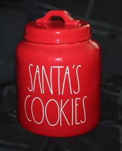 RAE DUNN rojo SANTA'S GALLETAS bote de vacaciones caramelo tarro de galletas - Imagen 1 de 1