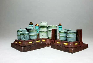 Tambores de aceite 40 k Dwarven Forge Warhammer wargames D&D terreno wargaming ciencia ficción - Imagen 1 de 3