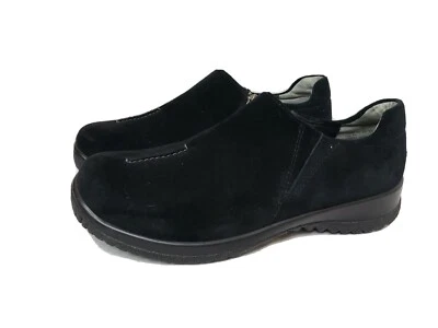 DREW WOMENS HALEY BLACK LEATHER SLIP SHOES SIZE 9N FREE SHIPPING  - Image 1 of 4