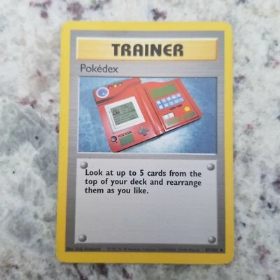 Pokemon POKEDEX Trainer card. BASE SET. ULTRA RARE. Pokemon Card SHADOWLESS R23 - Image 1 of 4