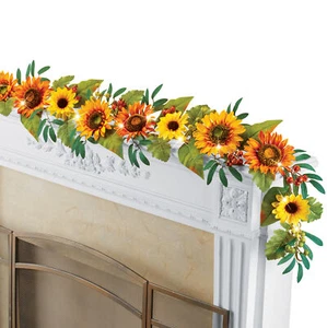 LED Lighted Sunflower Garden 5-Foot Long Garland - Picture 1 of 2