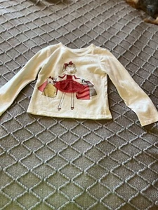 #178. Kidtopia Size 4 Long Sleeve Shopper Girl 3D Graphic - Picture 1 of 6