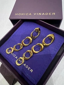 BRAND NEW Monica Vinader Kissing Moon Cocktail Earrings Gold £198 New💕💕 - Picture 1 of 6