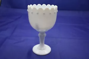 Indiana Milk Glass Tear Drop Vase Planter Compote Chalice Shape 6-7/8"x4" EUC - Picture 1 of 7