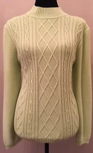 Ruby Rd. Womens Mock Neck Sweater Size Large Green Long Sleeve Argyle Sequins - Imagen 1 de 8