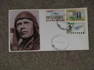 GRENADA, 50TH ANNIVERSARY OF LINDBERGH`S SOL TRANSATLANTIC FLIGHT, FDC - Picture 1 of 1
