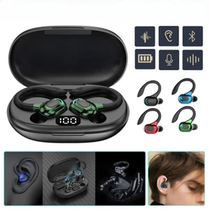 Bluetooth Headset 5.0 TWS Wireless Earphones Earbuds Headphones Stereo Ear Hook - Picture 1 of 20