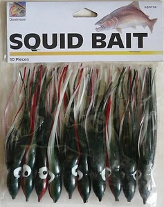 2 Paquets De 10 Danielson SQDT-38 Saumon Pêche Hoochie 11.4cm Leurre Squid Appât - Photo 1/2