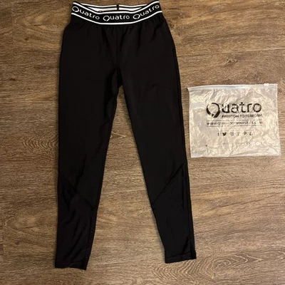Leggings Quatro Movimiento Gimnasia Negros Juveniles Medianos Foto 1 de 2