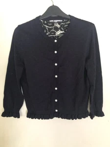 Karl Lagerfeld Paris Cropped Cardigan Floral Lace Back Sweater Size S/P - Bild 1 von 10