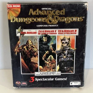 Official Advanced Dungeons & Dragons (EYE OF THE BEHOLDER 1,2,3)CD-ROM Rare - Picture 1 of 5