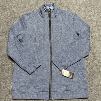 Tasso Elba Jacket Mens M Blue Lined Dad Full Zip Bomber Trend Hang NWT - Image 1 of 4