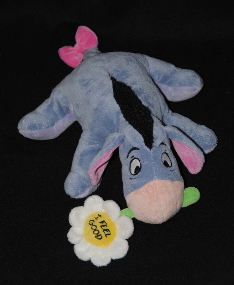 Peluche doudou bourriquet DISNEYLAND bleu marguerite fleur I FEEL GOOD 25cm TTBE - Photo 1/1