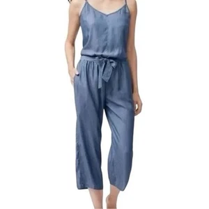 Tommy Bahama Chambray Jumpsuit Strampler kleine Taschen weites Bein Boho Strand - Bild 1 von 11