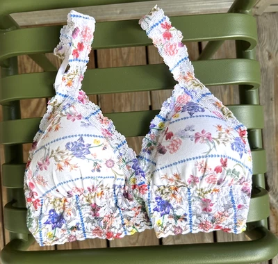 Hanky Panky XS Printed Signature Lace Crossover Padded Bralette - Image 1 of 4