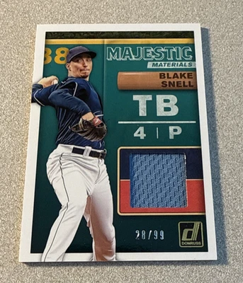 2019 Panini Majestic Materials Gold #MM-BS Blake Snell Rays /99 - Image 1 of 2