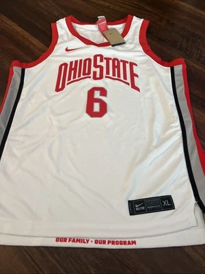 Nueva camiseta de baloncesto Nike para hombre Ohio State Buckeyes LeBron James #6 talla XL Foto 1 de 4