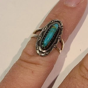 Genuine turquoise sterling silver Native American 925 (2) - Picture 1 of 8