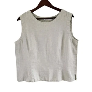 Cut Loose Linen Sage Mint Green Sleeveless Tank Shell Top Womens Size L - Picture 1 of 6