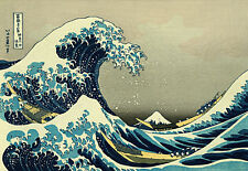 The Great Wave 30x44 Kanagawa Japanese Print by Hokusai Asian Art Japan Samurai