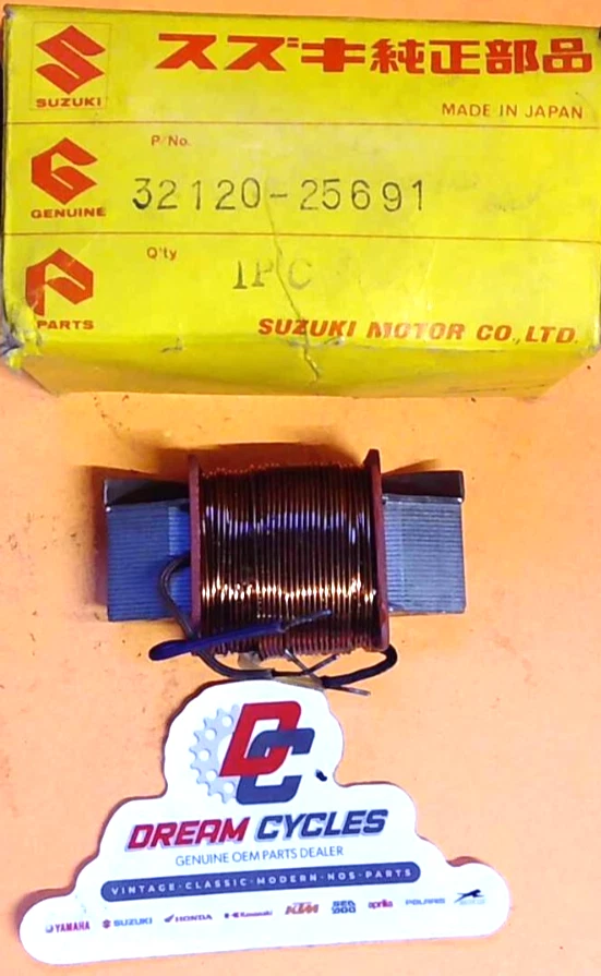 Nuevo de Lote Antiguo 1973-1975 Suzuki TS100 TC100 Iluminación Kokusan Bobina A OEM 32120-25691 NUEVO OEM Foto 1 de 1