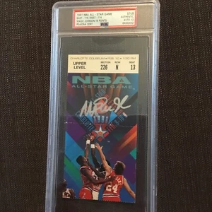 Psa Auto 10 1991 Nba All Star Ticket Magic Johnson Lakers Auto Signed - Picture 1 of 4