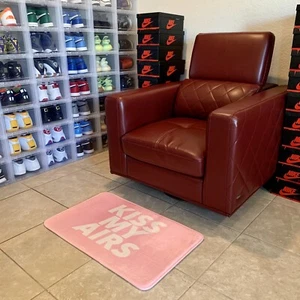 Kiss My Airs Pink Floor Mat Sneaker Hype Fashion Rug Home Decoration Accessory - Picture 1 of 6