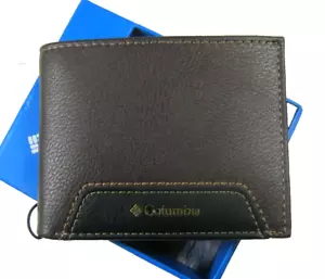 Columbia Mens Bifold Leather RFID Security Wallet Brown/Black 31CP220085 - Picture 1 of 7
